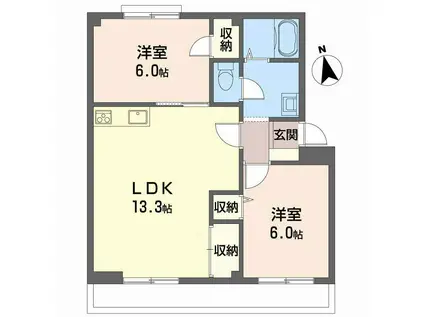 小野マンション(2LDK/1階)の間取り写真