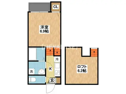 MODERN PALAZZO 諫早U.K(1SK/1階)の間取り写真