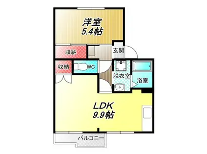 パールハイム(1LDK/2階)の間取り写真