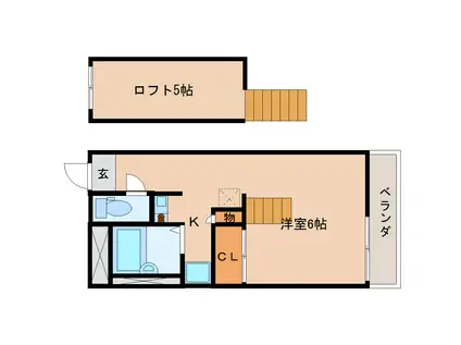 レオパレス21 ハートピア15(1K/2階)の間取り写真