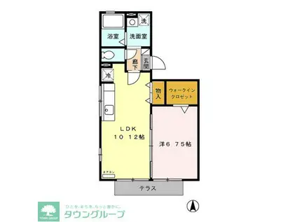 アルカンシェル(1LDK/1階)の間取り写真