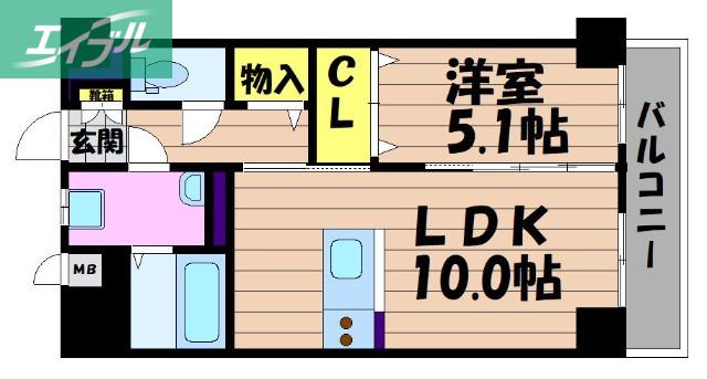 T-STYLE KURASHIKI(1LDK/5階)の間取り写真