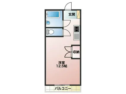 サハラビル(ワンルーム/1階)の間取り写真