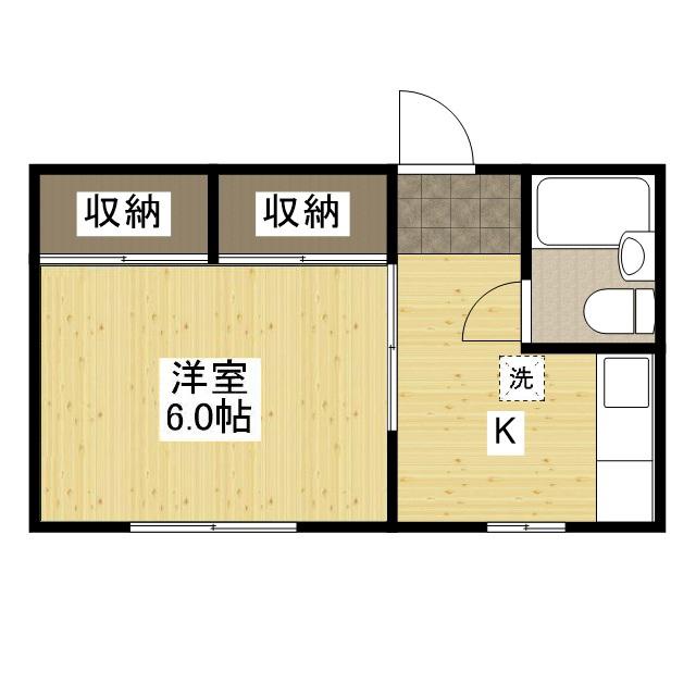 コンフレール高(1K/1階)の間取り写真