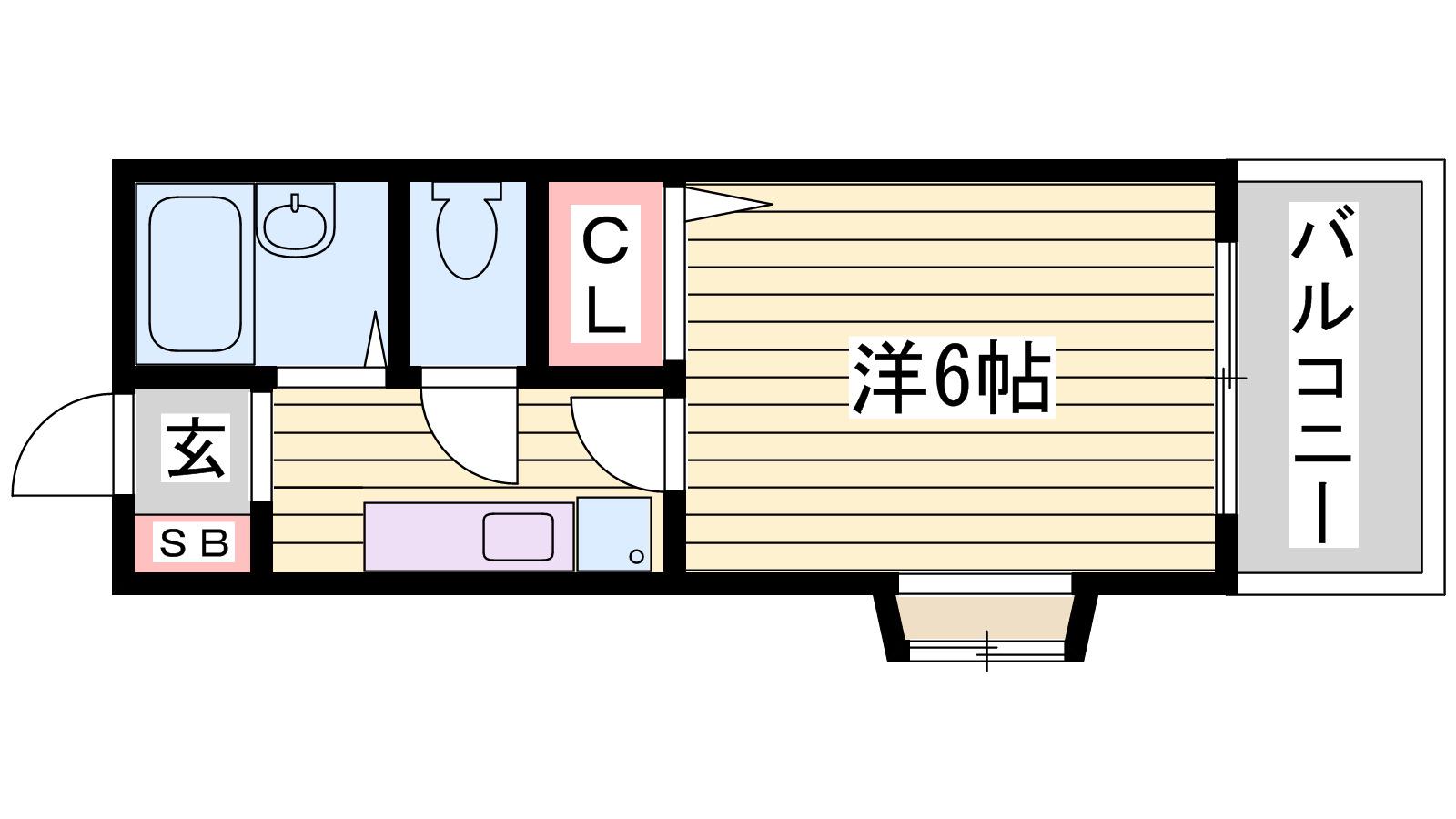 アイランド東今宿(1K/2階)の間取り写真