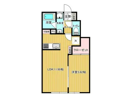 メゾンクレール(1LDK/1階)の間取り写真