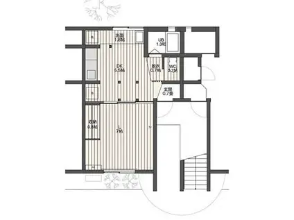 スターチス(1K/1階)の間取り写真