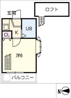 ポルト大手町(1K/2階)の間取り写真