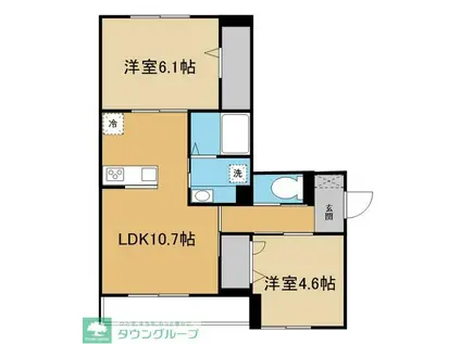 FOREST・K(2LDK/1階)の間取り写真