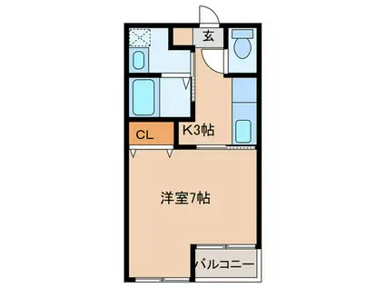 リバーサイドMKII(1K/1階)の間取り写真