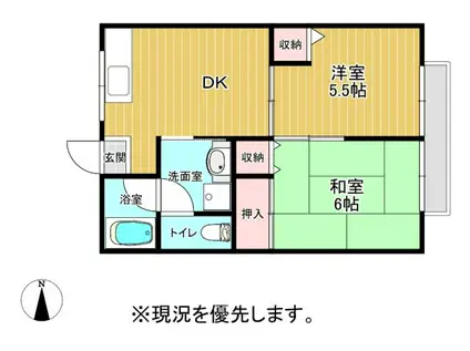 コパンジューヌ(2DK/2階)の間取り写真