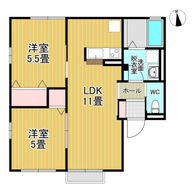 エミグラント・コスモ(2LDK/2階)の間取り写真