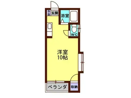グリーズ別府(ワンルーム/2階)の間取り写真