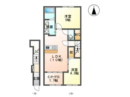 AグランドパレスII(2LDK/2階)の間取り写真