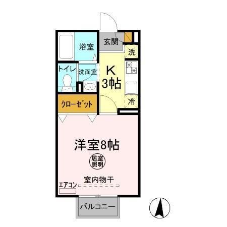 FORTONA木更津(1K/2階)の間取り写真