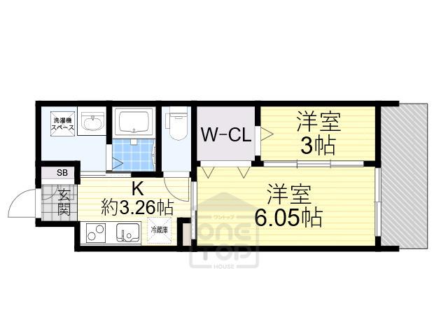 WORVE吹田江坂(2K/4階)の間取り写真
