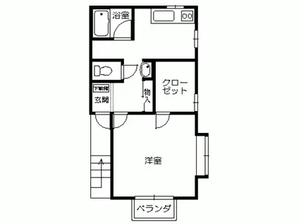 コーポタカハシ(1K/1階)の間取り写真
