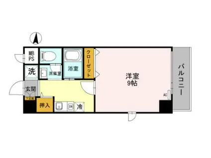 ラッフィナート有瀬(1K/3階)の間取り写真