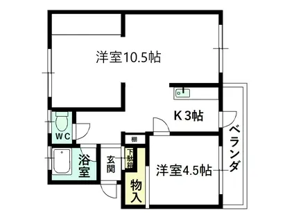 蓮町ヒルズ(1LDK/1階)の間取り写真