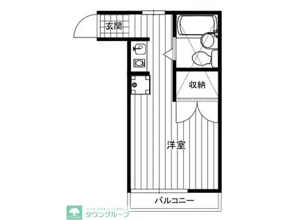 ユーハイツ(ワンルーム/1階)の間取り写真