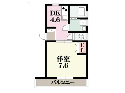 RENBO HOUSE(1DK/2階)の間取り写真