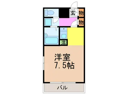 メゾンエステール(1K/3階)の間取り写真