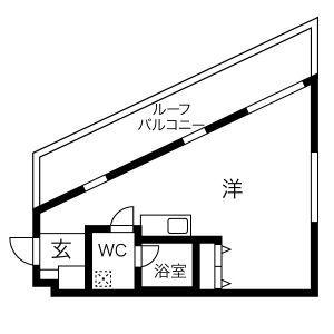 クレアキューブ正木町(ワンルーム/4階)の間取り写真