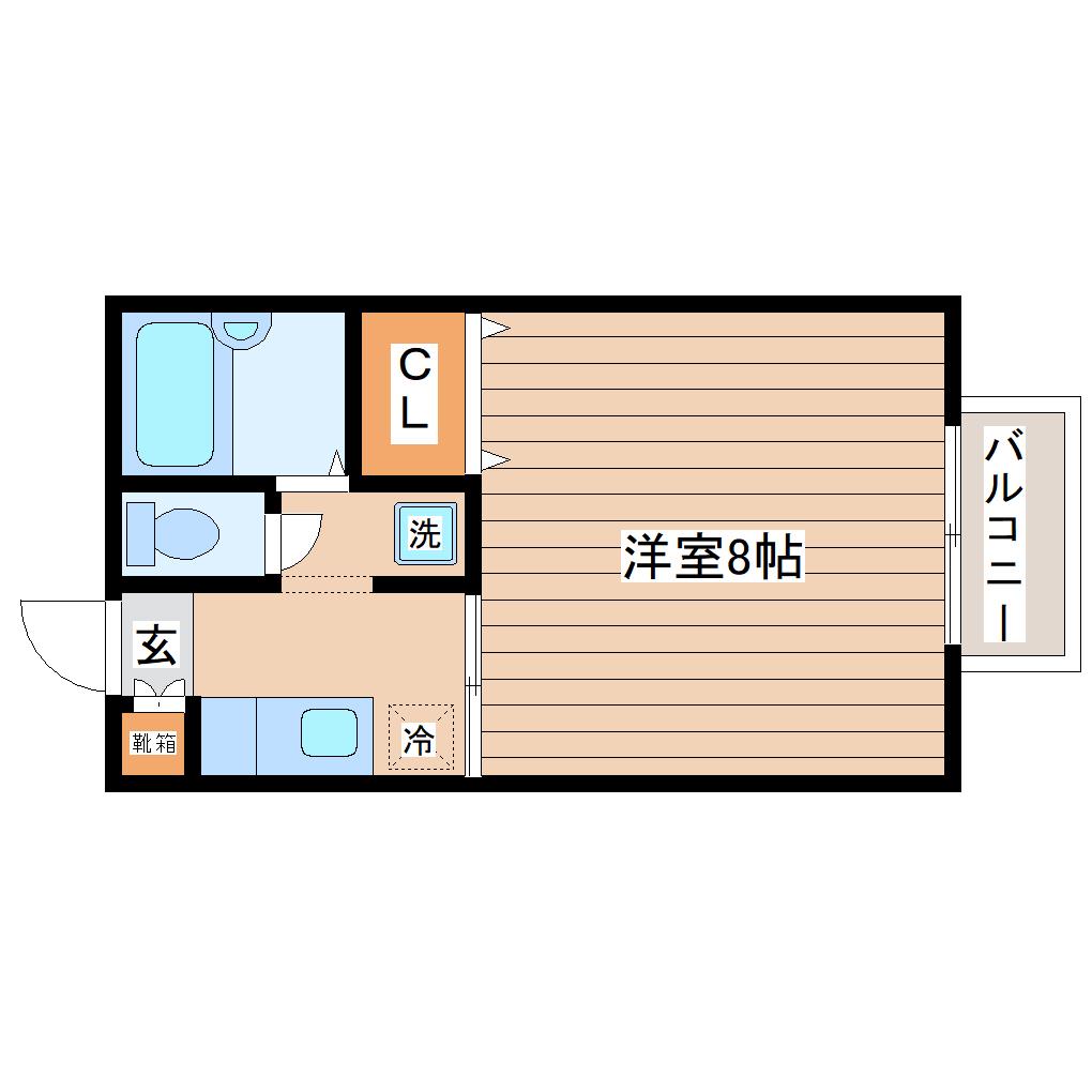 連坊エステート(1K/2階)の間取り写真