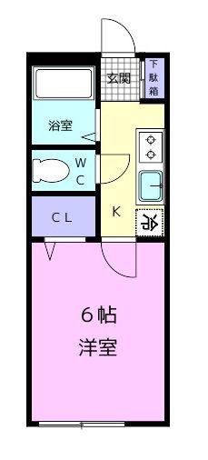 TJ船尾(1K/1階)の間取り写真