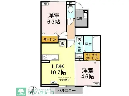 BONNARD(2LDK/1階)の間取り写真