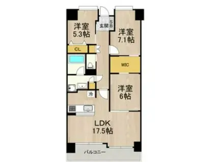 フロンティアタワー難波イースト(3LDK/4階)の間取り写真