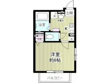 ジェンティーレ(1K/2階)の間取り写真