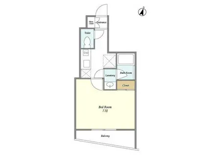 ディームス東新宿(1K/3階)の間取り写真