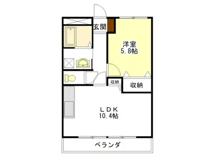リベルタ・クオーレ利平治(1LDK/2階)の間取り写真