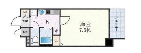 プレサンス泉アーバンゲート(1K/11階)の間取り写真