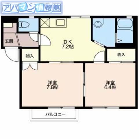 グランディールこばり(2DK/1階)の間取り写真