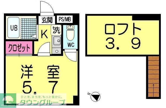 ペパンシェソワ(1K/3階)の間取り写真