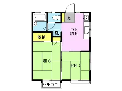 K-ハウス(2DK/2階)の間取り写真