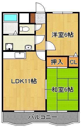 メゾン・森下パーク(2LDK/2階)の間取り写真