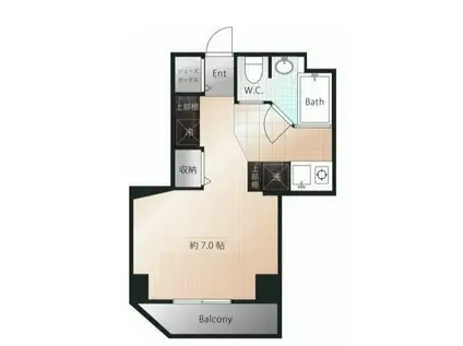 ミキビルタイプオー(ワンルーム/2階)の間取り写真