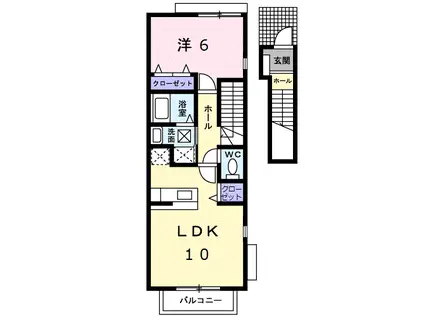 グランド ヒルズ(1LDK/2階)の間取り写真