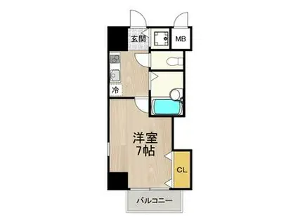 CITY SPIRE布施(1K/3階)の間取り写真