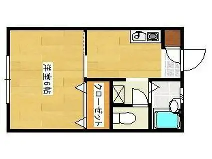 メゾンドール(1K/1階)の間取り写真