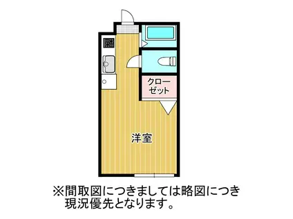 プラトー子飼(1K/3階)の間取り写真