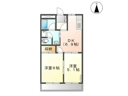 パティオ21(2DK/2階)の間取り写真