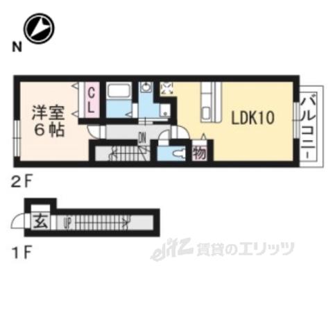 パインビレッジ106(1LDK/2階)の間取り写真