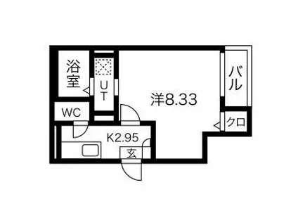 JACK FUNAIRII(1K/1階)の間取り写真