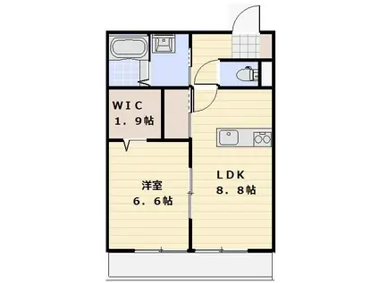 クレール・カーサ(1LDK/2階)の間取り写真