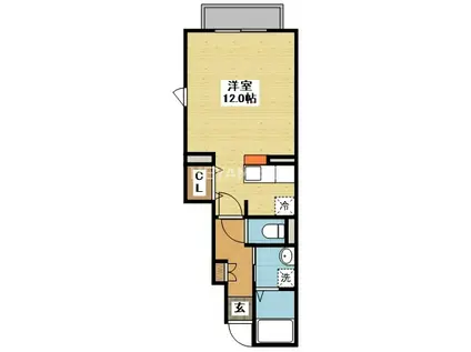 カーサアーデント(1K/1階)の間取り写真