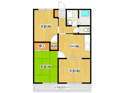 エスプワール(2LDK/2階)の間取り写真
